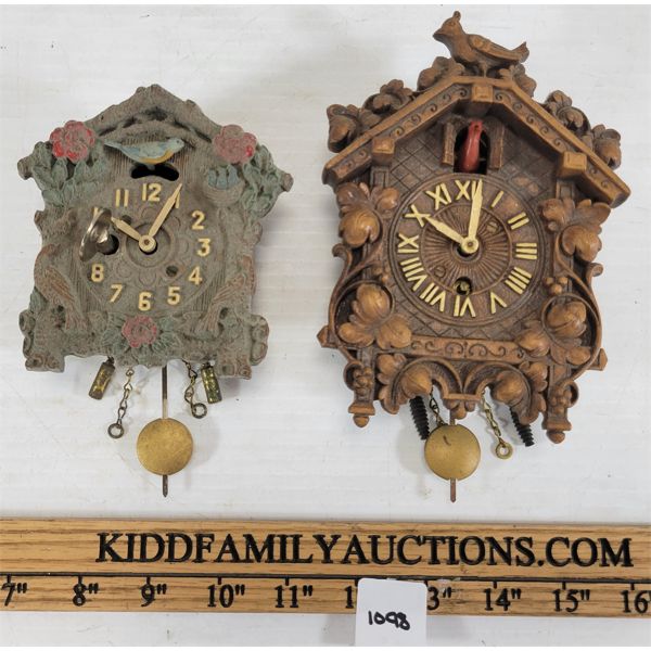 LOT OF 2 - LUX CLOCK MFG & AUGUST C. KEEBLER CUCKOO CLOCKS