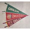 Image 1 : LOT OF 3 - VINTAGE ORILLIA & OWEN SOUND PENNANT BANNERS