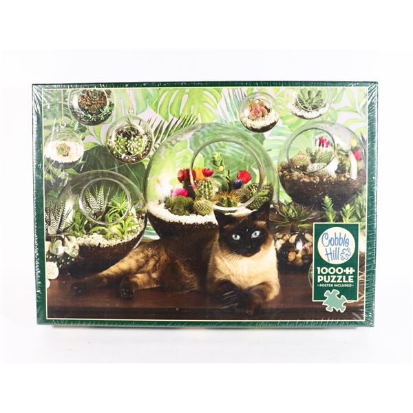 NEW 1000PC COBBLE HILL TERRARIUM CAT PUZZLE