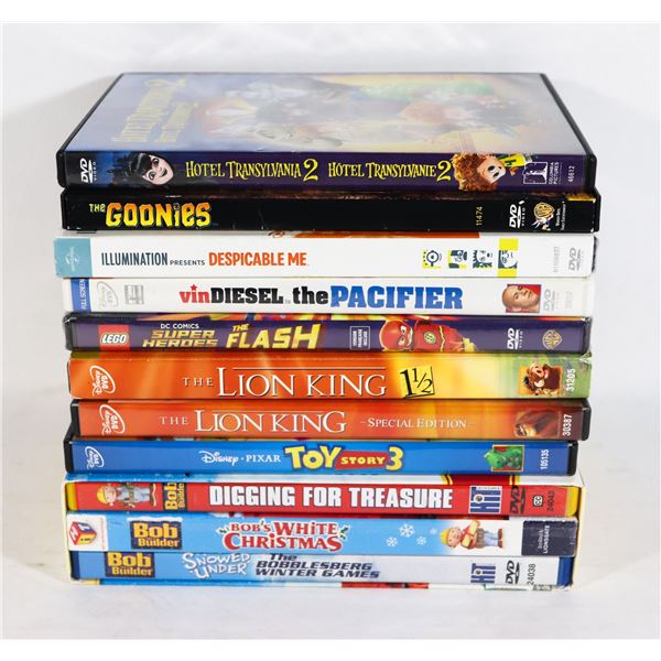 LARGE BUNDLE OF KIDS DVDS INCLUDING LION KING,