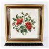 Image 1 : VINTAGE FRAMED PETIPOINT FLOWER ARTWORK