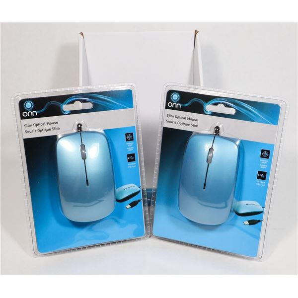 CASE OF ONN WIRED COMPUTER MICE (2 MICE IN CASE)