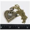 Image 1 : NEW HEART LOCKET DESIGN POCKET WATCH WITH CHAIN