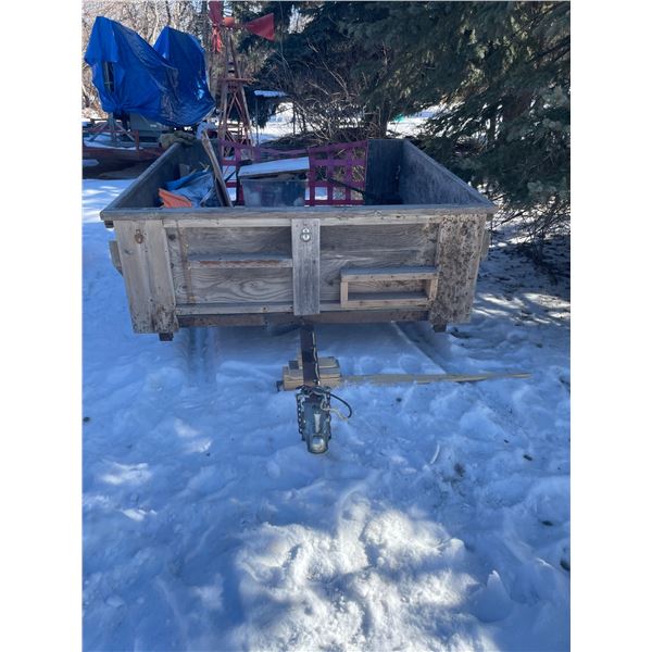 Wooden Trailer With Metal Frame, 74-1/2in(width) by 80-1/2in(Length) by 39in(height)