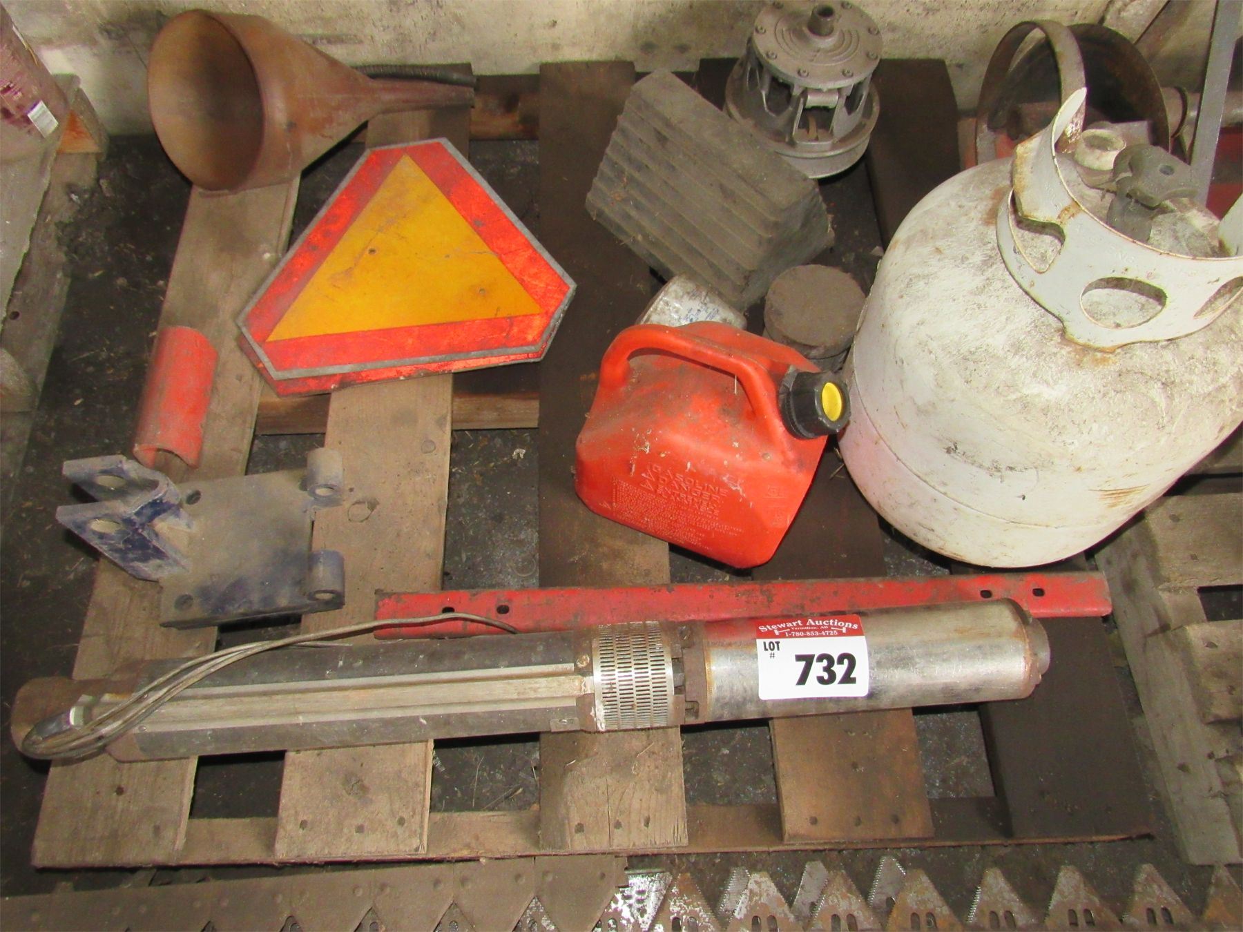 Submersible Pump, Propane bottle, Funnels, Slow Moving Signs, Small Gas Jug