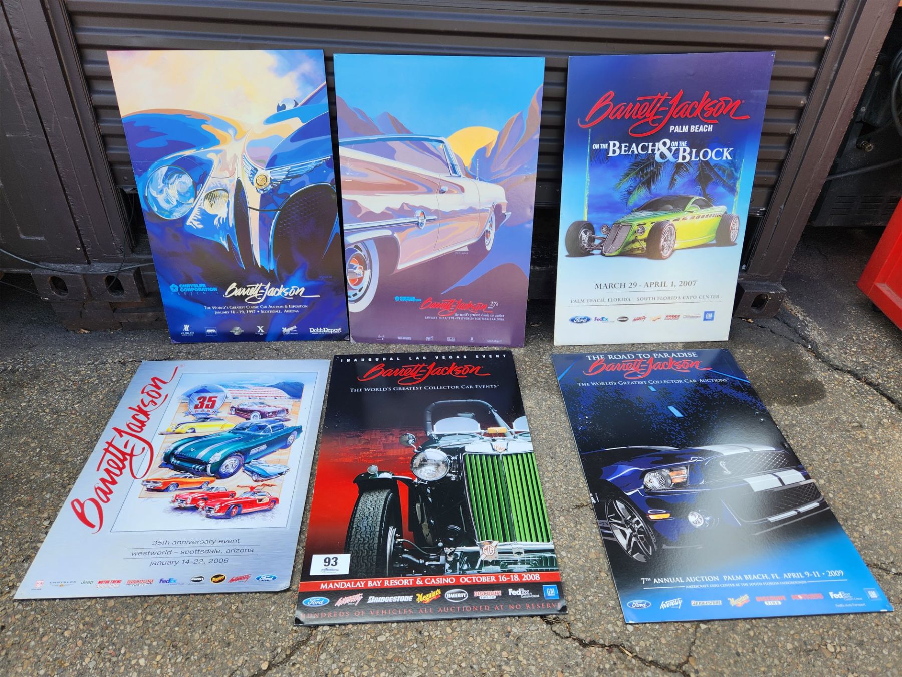 6 Barrett Jackson poster boards includes inaugural Las Vegas Event EG
