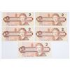 Image 1 : 5 PACKAGE ASSORTMENT OF 1986 $2.00 BILLS