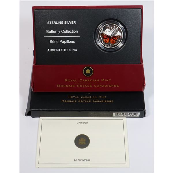 2005 CANADIAN SILVER 50CENT MONARCH BUTTERFLY