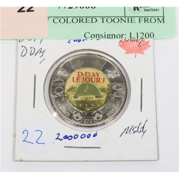 2019 D-DAY COLORED TOONIE FROM ROLL