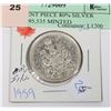 Image 1 : 1959 50CENT PIECE 80% SILVER ONLY 3,095,535 MINTED