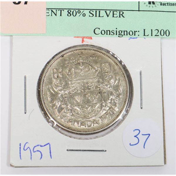 1957 50 CENT 80% SILVER