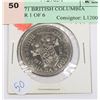 Image 1 : 1871-1971 BRITISH COLUMBIA DOLLAR 1 OF 6