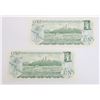 Image 2 : TWO 1973 $1.00 BILLS PREFIX ECH SEQUENTIAL