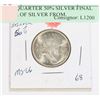 Image 1 : 1968 QUARTER 50% SILVER FINAL YEAR OF SILVER FROM
