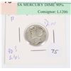 Image 1 : 1929 D USA MERCURY DIME 90% SILVER