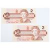 Image 1 : 1986 $2 BILL X 2 SEQ EGK1079218 T/C FROM 100 PACK