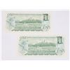 Image 2 : TWO 1973 $1.00 BILLS PREFIX ECH SEQUENTIAL