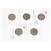 Image 2 : 5 SILVER QUARTERS 1940, 1941, 1942, 1943 & 1949