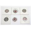 Image 1 : 6 CANADIAN COLLECTIBLE QUARTERS, 5 ARE COLOURED