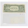 Image 2 : USA 1988 ONE DOLLAR BANK NOTE SOLD WITH