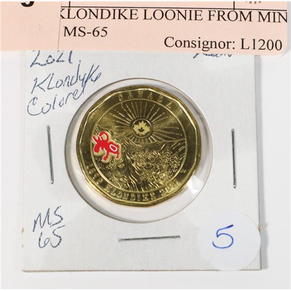 2021 KLONDIKE LOONIE FROM MINT ROLL MS-65