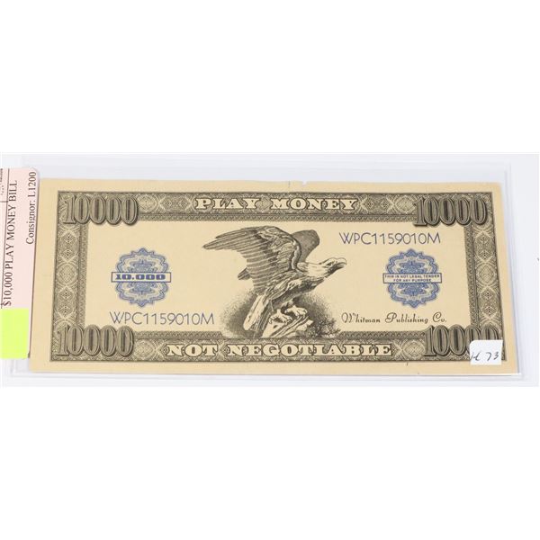 U.S.A. $10,000 PLAY MONEY BILL