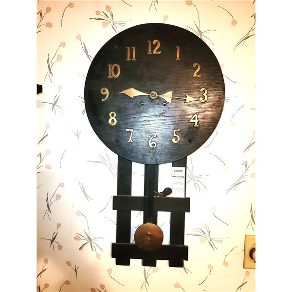 Antique Wood Clock with Key Cat A