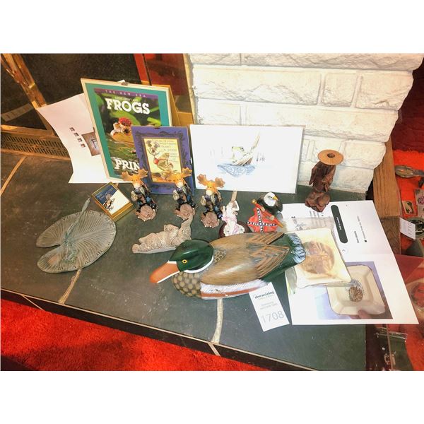 Wooden Duck, Metal Sundial and More Cat A