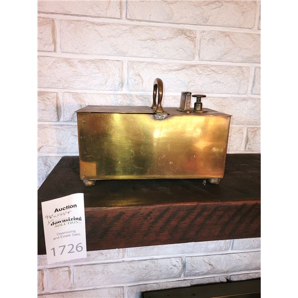 Antique Brass Tobacco Honour Box Cat A