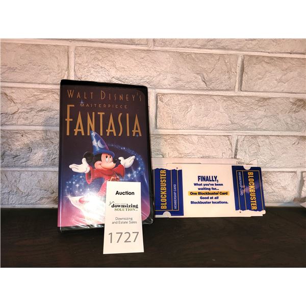 Fantasia VHS and Unused Blockbuster Membership Cards Cat A