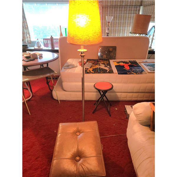 Floor Lamp and Storage Ottoman Cat B