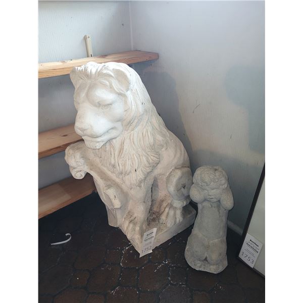 Lion and Cherub Statues Cat B