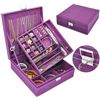 Image 1 : Lot of 1 Jewelry Storage Box - Purple Velvet Design - Brand New! Large 10-inch Size