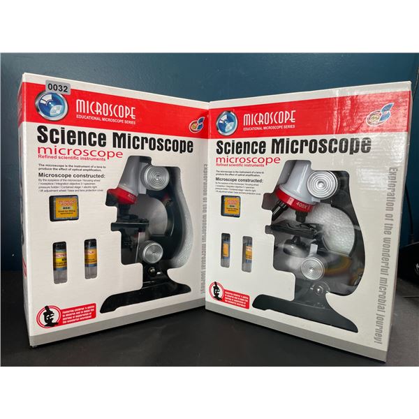 Lot of 2 Kid's Science Microscope Kits - 1200X Magnification - Educational Microscopes - Brand New!
