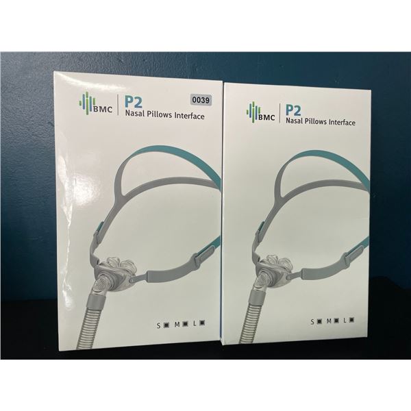 Lot of 2 P2 Nasal Pillow Interface Silicone Masks for CPAP/Sleep Apnea Machines - Brand New!