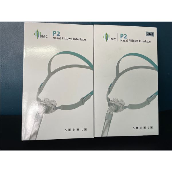 Lot of 2 P2 Nasal Pillow Interface Silicone Masks for CPAP/Sleep Apnea Machines - Brand New!