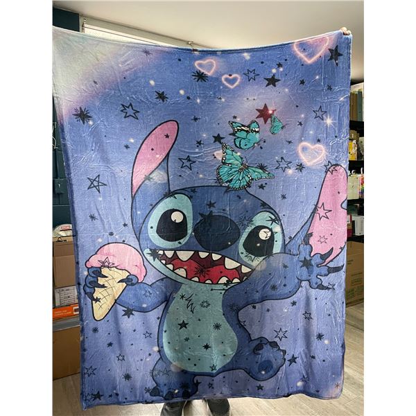 Lot of 1 Disney's "Stitch" from Lilo & Stitch - Soft Plush Fleece Blanket - 50in x 60in - Brand New!