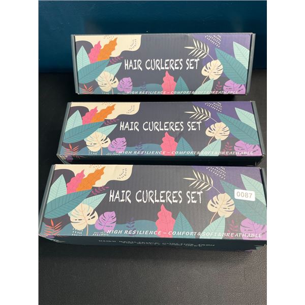 Lot of 3 Hair Curler Sets