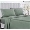 Image 1 : Lot of 1 California Design Den 600 Thread Count Queen Size Sheet Set - Sage Green