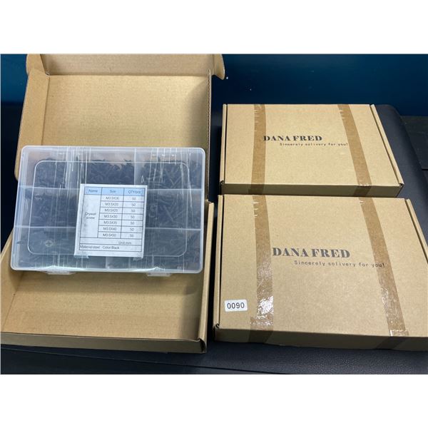 Lot of 3 Boxes of Dana Fred Drywall Self Tapping Screw Sets - Brand New