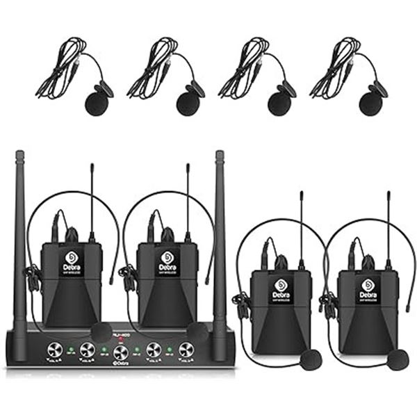 Lot of 1 D Debra Pro UHF 4 Channel Wireless Microphone System - BRAND NEW!