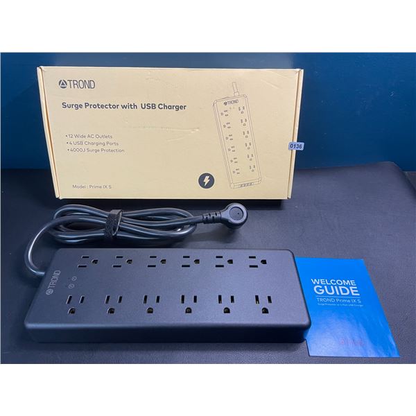 Lot of 1 Trond Prime Power Bar/Surge Protector with 12 Outlets & 4 USB Ports - Brand New!