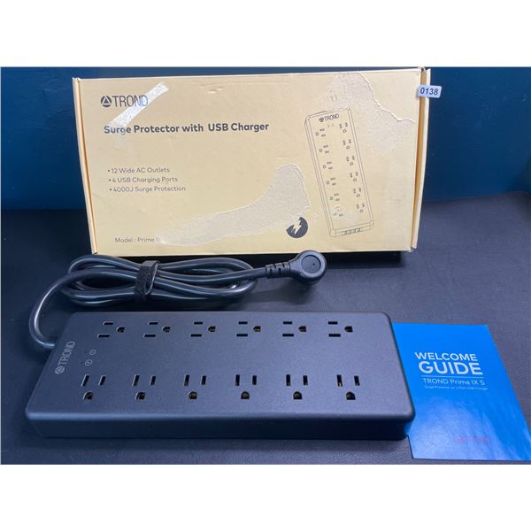 Lot of 1 Trond Prime Power Bar/Surge Protector with 12 Outlets & 4 USB Ports - Brand New!