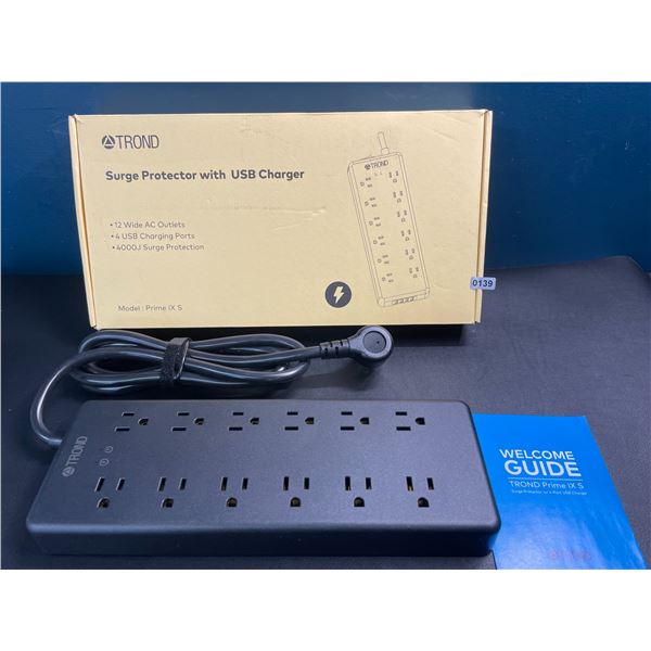 Lot of 1 Trond Prime Power Bar/Surge Protector with 12 Outlets & 4 USB Ports - Brand New!