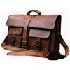Image 1 : Lot of 1 18-Inch 100% Natural Genuine Leather Messenger/Laptop Satchel Bag - Brand New!