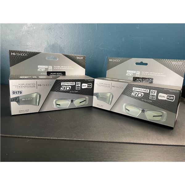 Lot of 2 Hi-Shock Oxid Diamond Ultra HD Universal 3D Active Glasses for Projectors & 3D TV's - New!