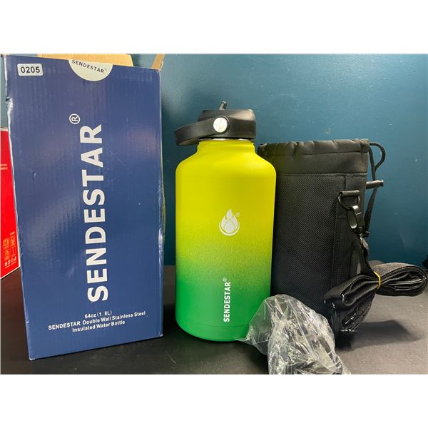 Lot of 1 Sendestar Double Wall Stainless Steel Insulated Water Bottle - Large 1.8L (64oz)