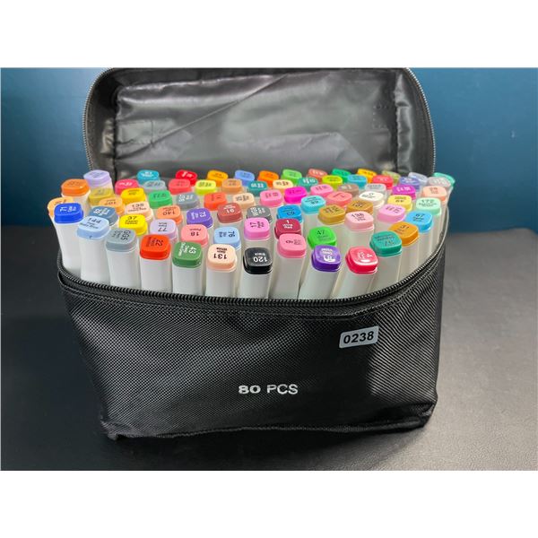 Lot of 1 Multi-Pack of Alcohol Dual-Tip Aritst/Sketch Markers - 80 PCS/Colours - Brand New!