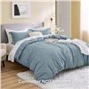 Image 1 : Lot of 1 Bedsure Essentials Duvet Cover Set - King Size (104 x 90in) - Mineral Blue