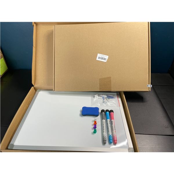 Lot of 2 Double-Sided Large Size Dry-Erase Board Sets w/  Markers & Magnets - 15 x 12 inch